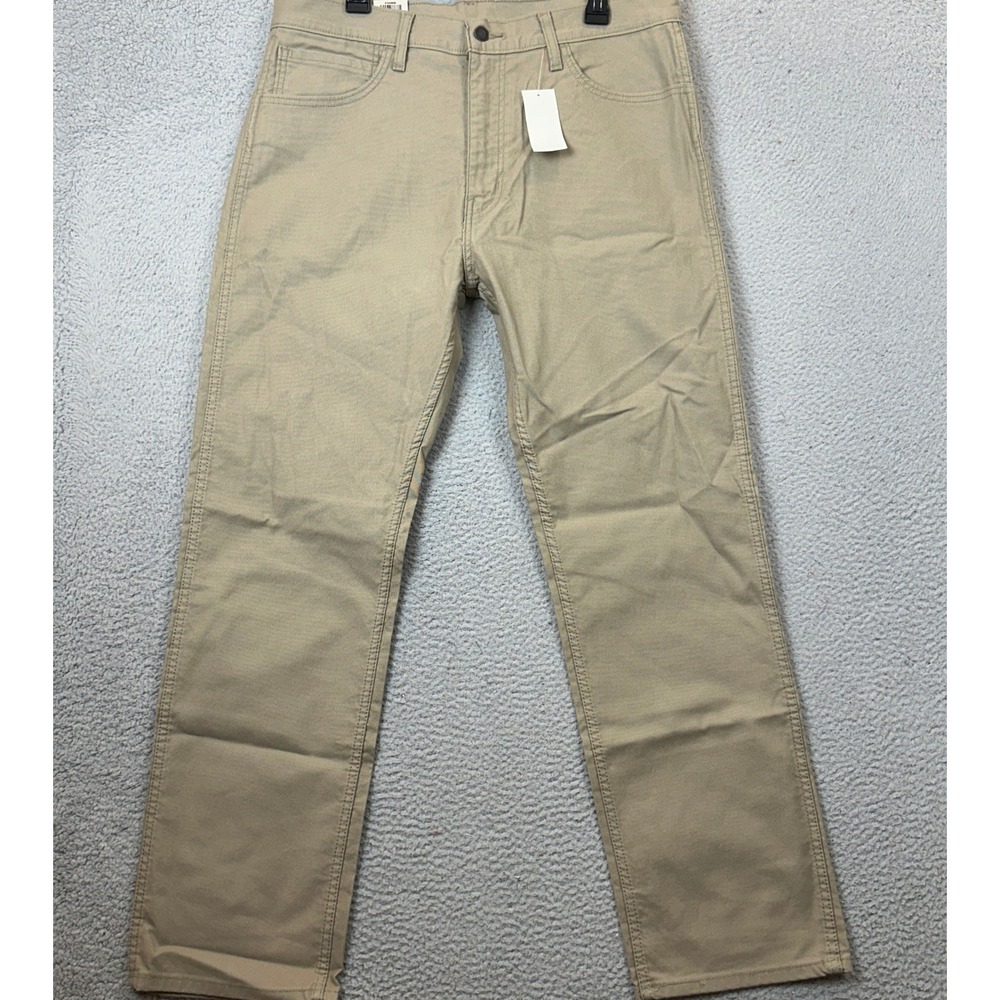 NEW Levis Pants Mens 36X32 Workwear Fit Khaki Tan Straight Leg Canvas 5-Pocket